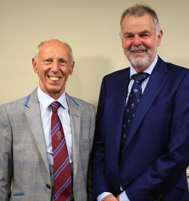 Peter Vosper of Vosper's Motor House with DSCT lunch guest speaker Geoff Miller