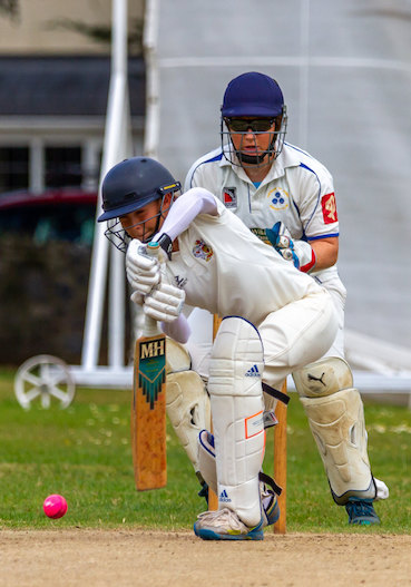 Exeter batting against Topsham St James in the Group B festival day at Bovey Tracey | Photo: Mark Lockett
