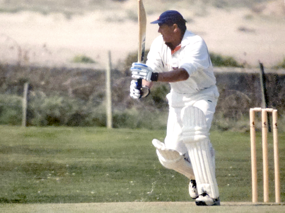 Rodney Bowden looking for runs batting at Instow
