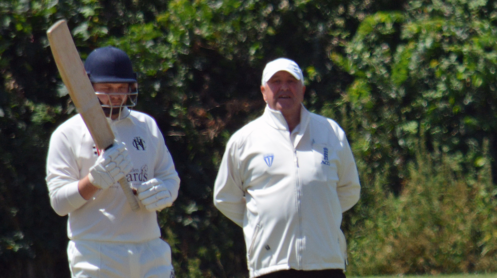 Graham Weeks out in the middle umpiring Alphington & Countess Wear against Heathcoat in 2024<br>credit: Conrad Sutcliffe - no re-use without copyright owner's consent Graham Weeks out in the middle umpiring Alphington & Countess Wear against Heathcoat in 2024<br>credit: Conrad Sutcliffe - no re-use without copyright owner's consent