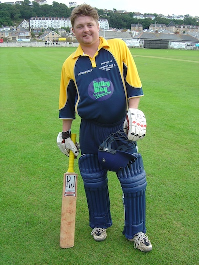 Matt Allin about to go out to bat at Westward Ho!