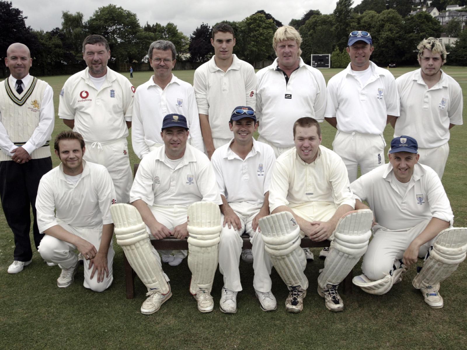 Martin Shute (back row, far left) umpiring for South Devon 2nd XI in 2003