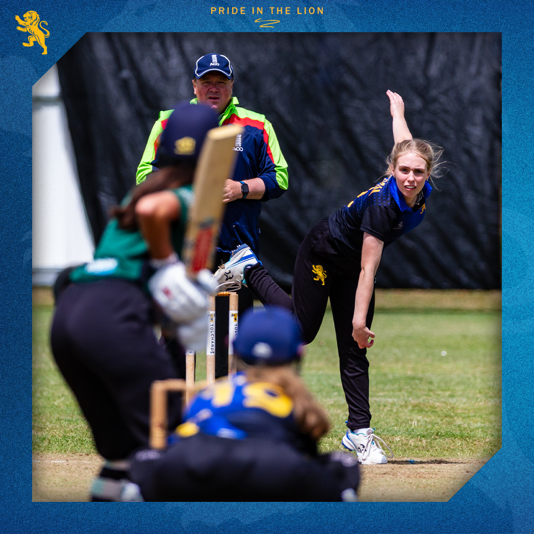 Sophie Brandom bowling against Wiltshire at Whimple CC. credit: Mark Lockett Photography