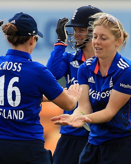 Heather Knight celebrates a wicket - ECB/Getty Image